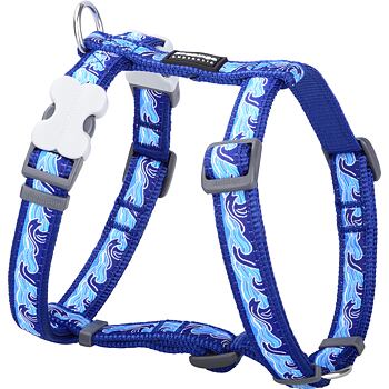 Dog Harness 20 mm x 45-66 cm - Waves Dark Blue