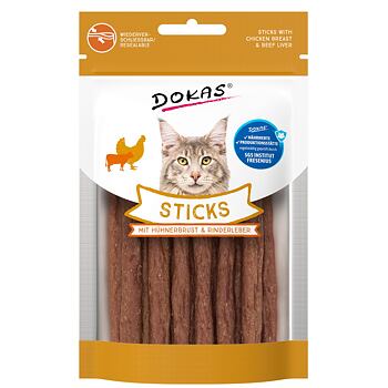 PACK 10 pcs – Dokas Sticks with chicken breast & beef liver for cats 30 g