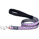 Dog Lead 12 mm x 1,8 m - Hot Pink Stars on Grey