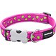 Dog Collar 15 mm x 24–36 cm – Stars Lime on Hot Pink